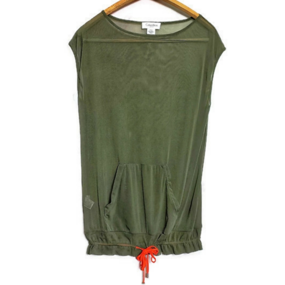 Calvin Klein SHEER Mesh Sleeveless Top Sma…
